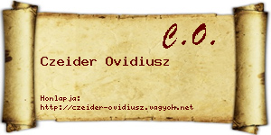 Czeider Ovidiusz névjegykártya